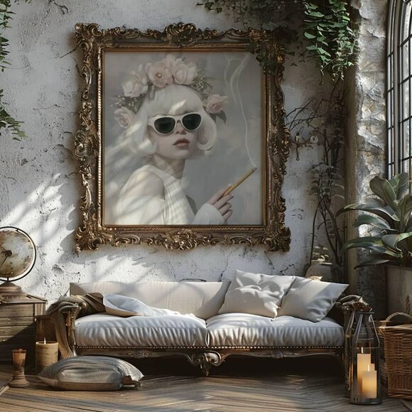 Original Floral Fashion Art Print + Digital Copy, Surreal Avant Garde - Picture 8 of 9